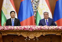 Монгол Улсын Ерөнхийлөгч У.Хүрэлсүх, Тажикистан Улсын Ерөнхийлөгч Эмомали Рахмон нар мэдээлэл хийлээ